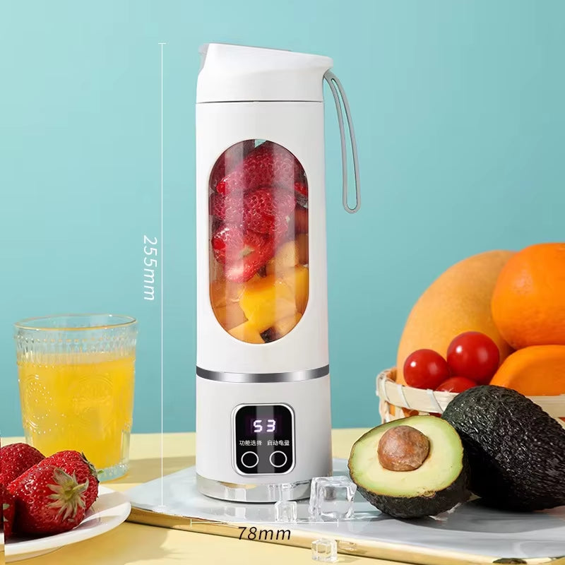 Portable Electric Juicer Cup Handheld 6-Blade USB Rechargeable Multifunctional Fruit Blender 380Ml Mini Juicer