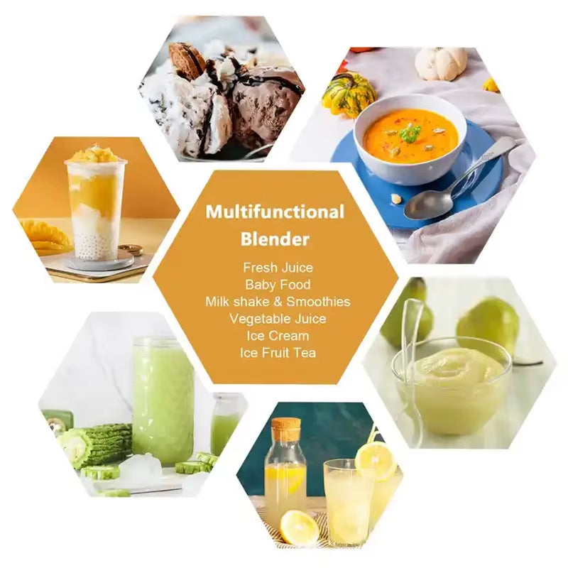 Portable Electric Juicer Cup Handheld 6-Blade USB Rechargeable Multifunctional Fruit Blender 380Ml Mini Juicer